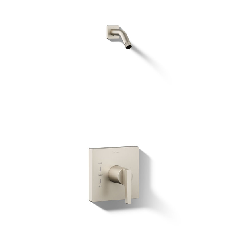 Garniture de valve de douche avec poignée levier Honesty Rite-Temp (R), sans pomme de douche, Nickel brossé éclatant