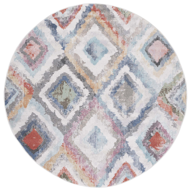 Edon 500 Performance Geometric Rug, Round 6'7"
