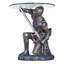 Table de bout avec figurine en verre