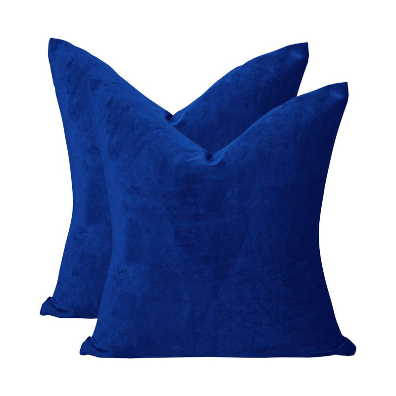 Matte Velvet Cushion Cover - 1 Pc, 41cm x 41cm, Blue