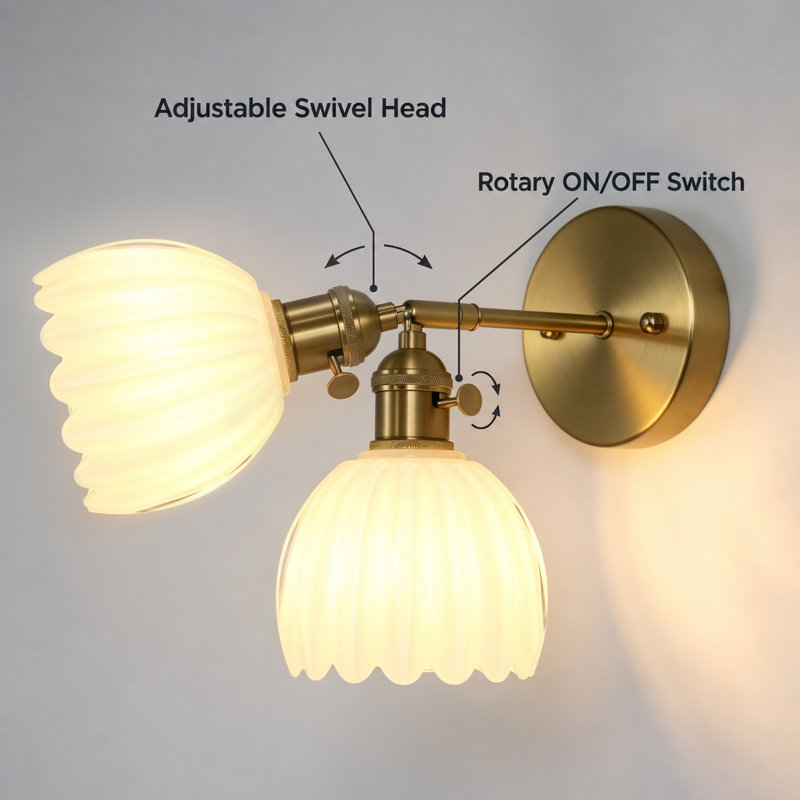 5.1in Modern Tulip Glass 1 - Light Wall Sconce