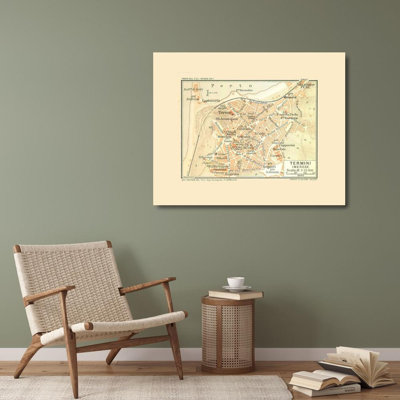 «Red Barrel Studio® Baedeker Gallery», reproduction d'art sur toile titrée: Termini Imerese, Italie, Baedeker 1880 ITIT0152
