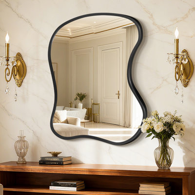 Asymmetrical Metal Framed Wall Mirror