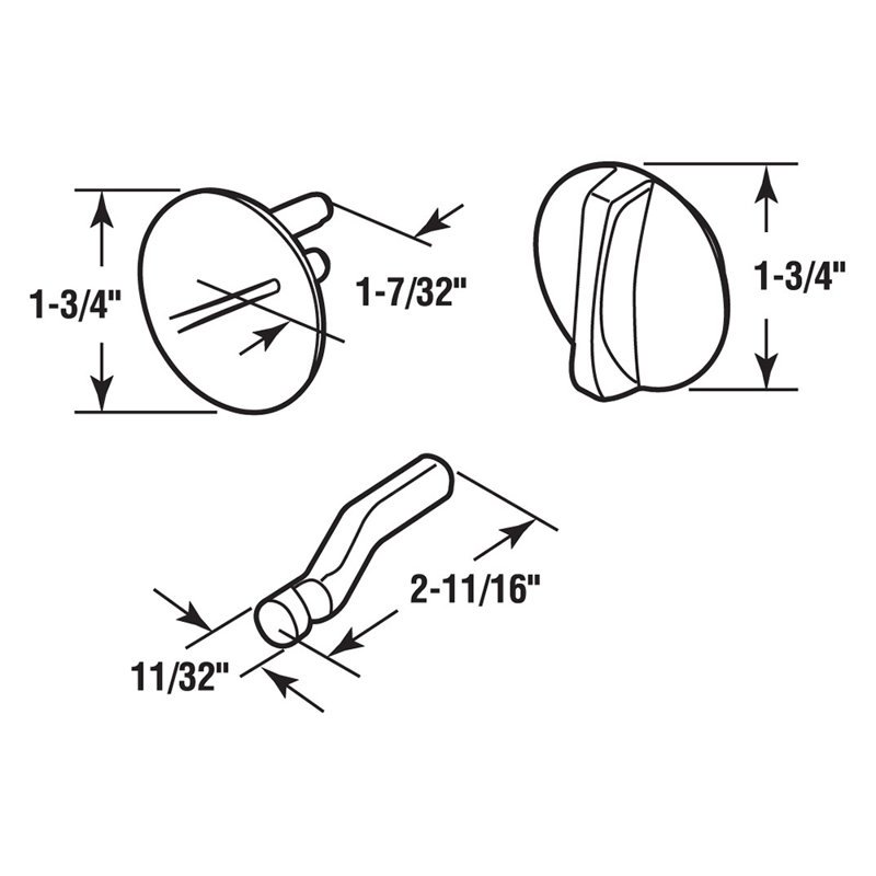 Concealed Latch Knob Set with Offset Bolt, Cast Zamak, Chrome Plated (Single Pack)