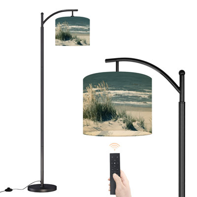 Lampe sur pied à arc avec abat-jour réglable Serene Dunes Ocean Peaceful