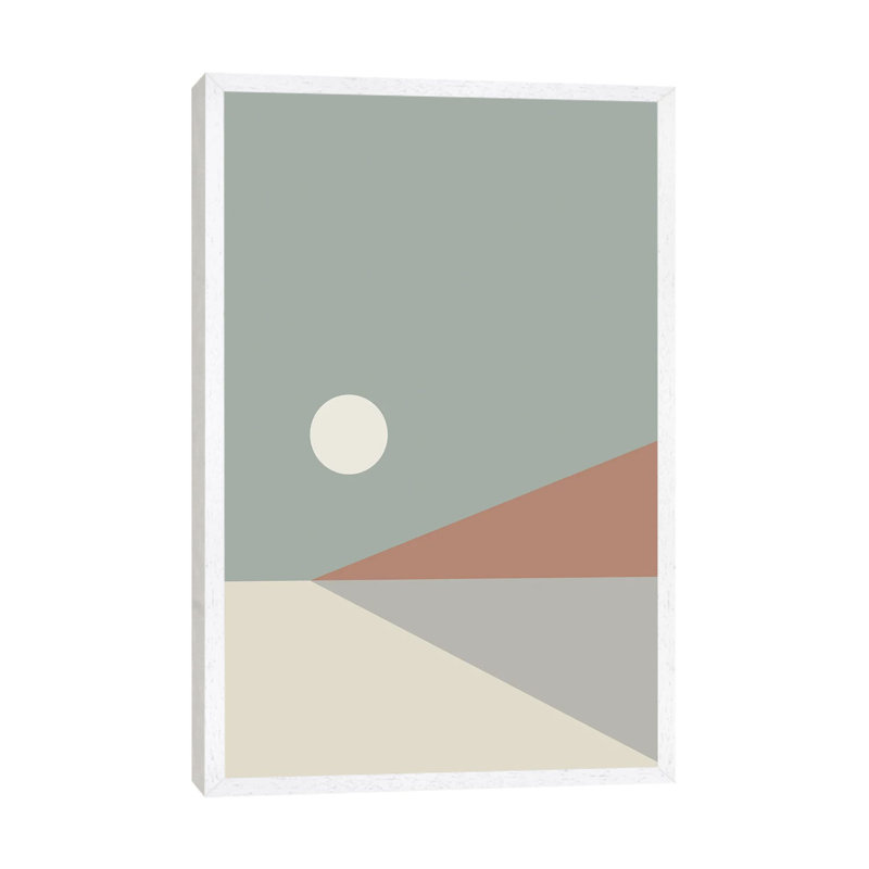 Geometric Landscape III - Print on Canvas, 101.6 cm H x 66.04 cm W, White Framed