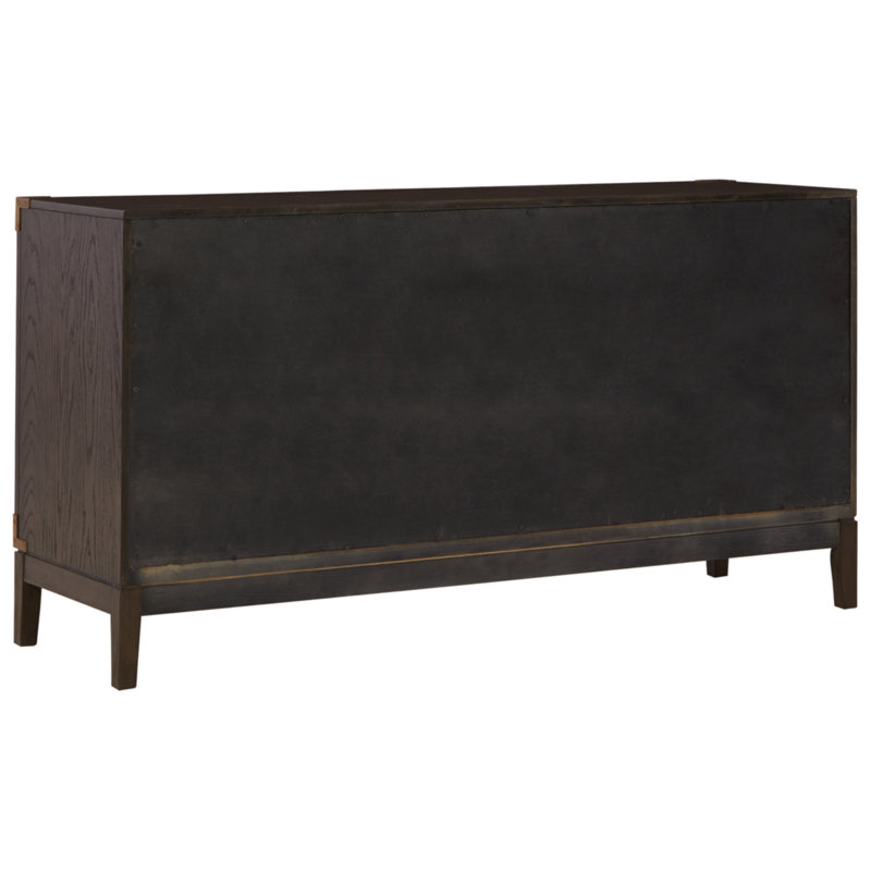 Burkhaus Dark Brown Oak Dining Server with Glass Doors