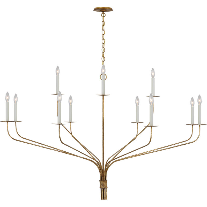 Ian K. Fowler Belfair Grande Two-Tier Chandelier, Gilded Iron
