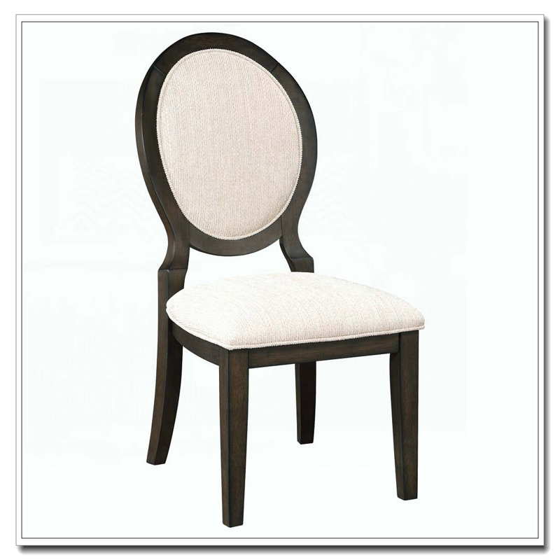 Chaise d'appoint en bois à dossier ovale