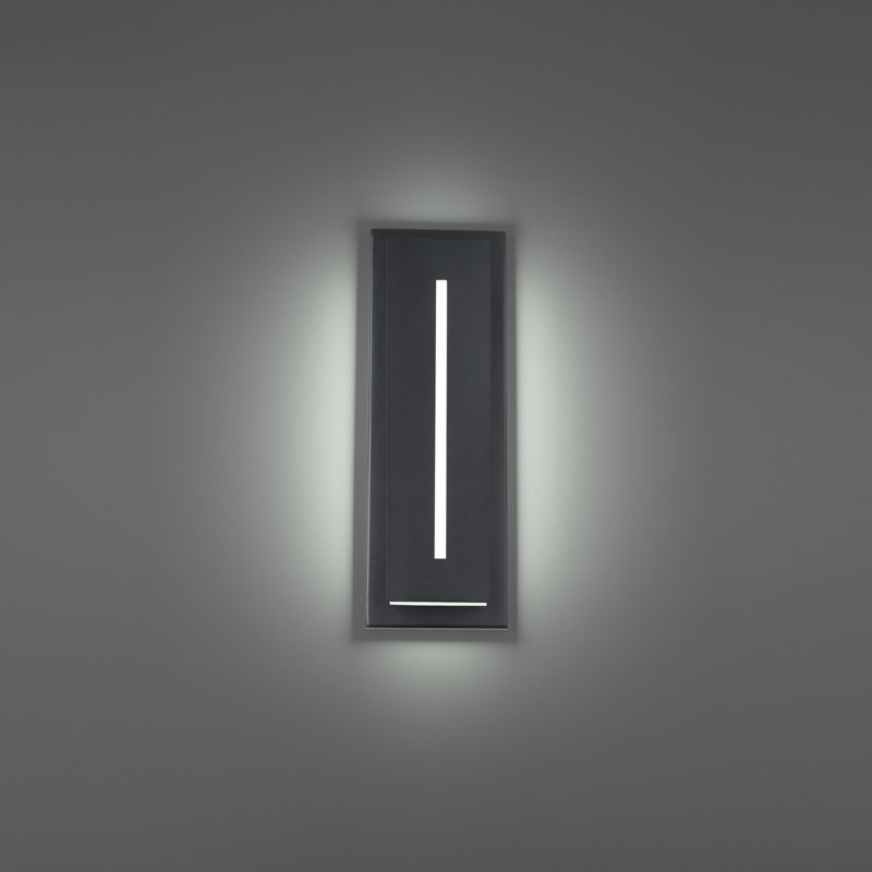 Sleek Midnight 16" LED Outdoor Wall Sconce in Black Aluminum