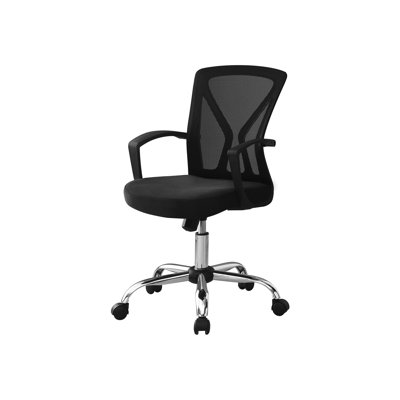 Chaise de bureau ergonomique en filet noir avec pivot à 360 degrés, hauteur réglable et siège rembourré très large pour ordinateur de bureau profond