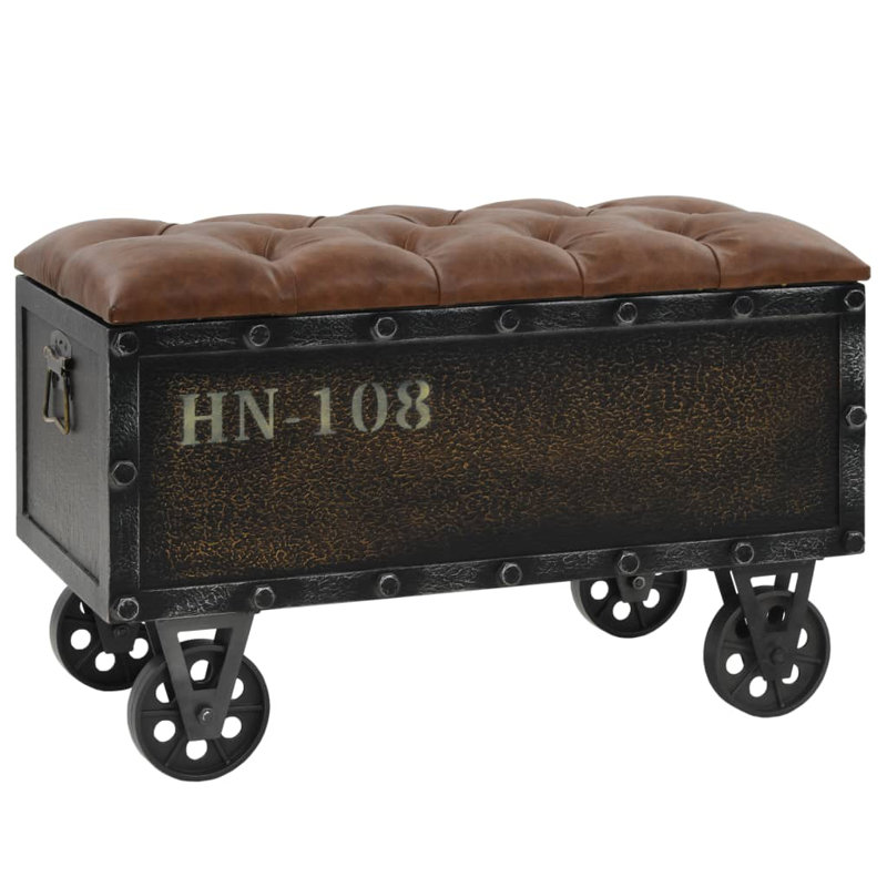 Banc de rangement Banc de couloir avec siège en bois massif et manufacturé de 31,7 po x 16,1 po x 19,7 po
