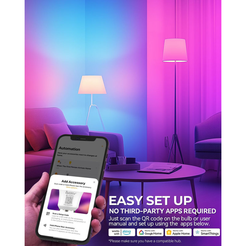 E27 Matter over WiFi Smart Bulb 2-Pack