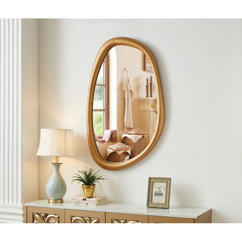 Raeana Polyresin Mirror, Brass, 45" x 27.5"