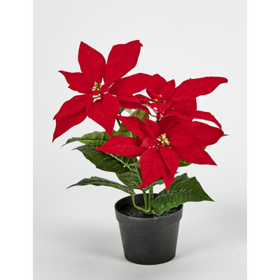 Poinsettia artificiel en pot 14 po