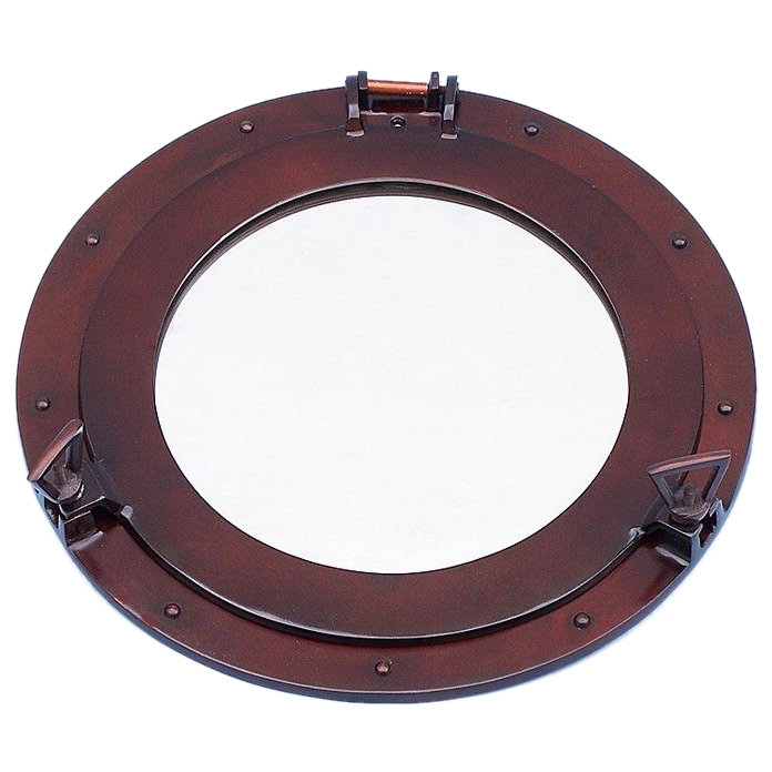Metal Wall Mirror, 20" H x 20" W, Antique Copper
