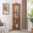 Lighted Corner Curio Cabinet with Tempered Glass Doors & Shelves-121361746