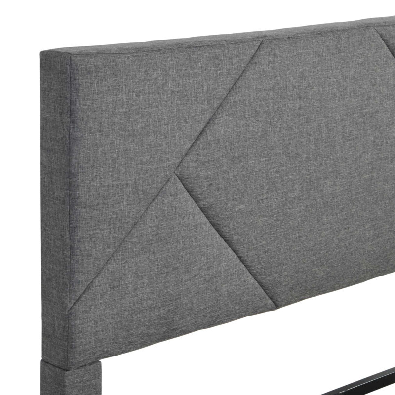 Base de lit plateforme tapissier avec tête de lit, support de lattes solide, aucun sommier requis, assemblage facile, confort moderne