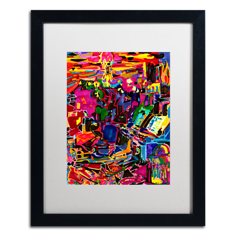 «Fire in the Arcade», reproduction d'impression encadrée, H 20 po x l 16 po x P 0,5 po, Blanc