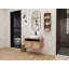 Meuble-lavabo de 30 po avec lavabo d'art en céramique et support de rangement, 2 portes à fermeture douce, conception à fixation flottante, contreplaqué (emballage KD)-125515038