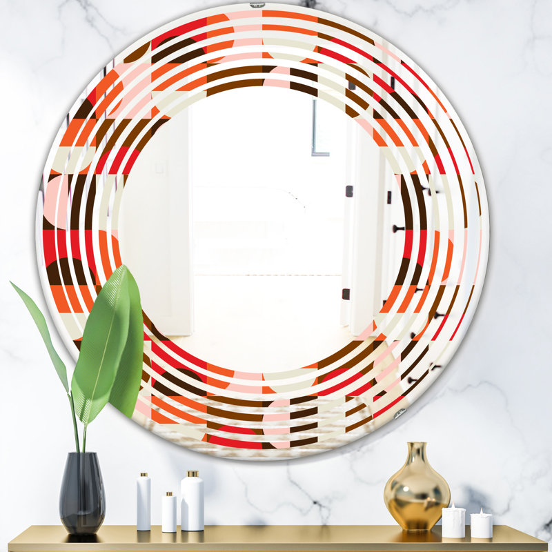 Miroir mural sans cadre Wave, Vague géométrique II, H 31,5 po x l 31,5 po
