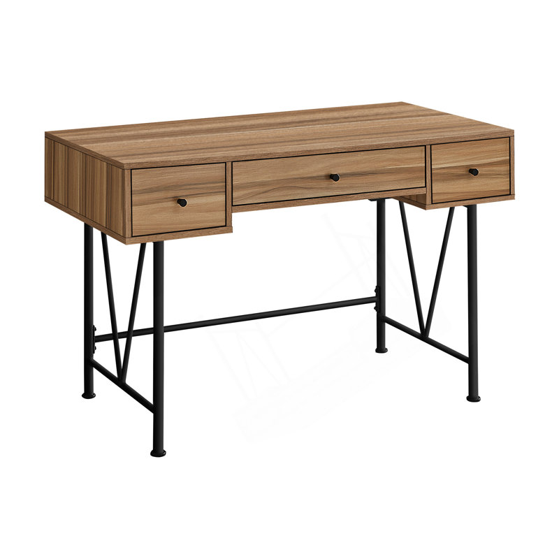 Iron Computer Desk, Brown