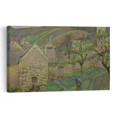 Hillside Of The Hermitage, Pontoise, 1873 Impressionist Abstract Contemporary Landscape Wall Art Print by Camille Pissarro - 1 Piece Wrapped Canvas Wall Art