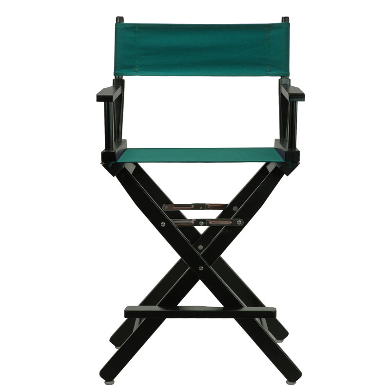 24" Folding Director Chair, Hunter Green, White