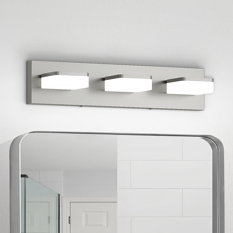 Luminaire de salle de bain à DEL Rahmone, haute transmittance et intensité variable avec tête rotative à 270 °, Nickel