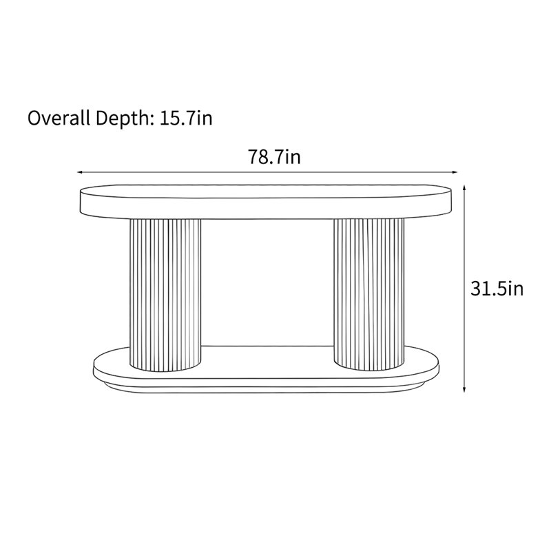 Console simple de style nordique, 31.5" H x 78.7" L x 15.7" W