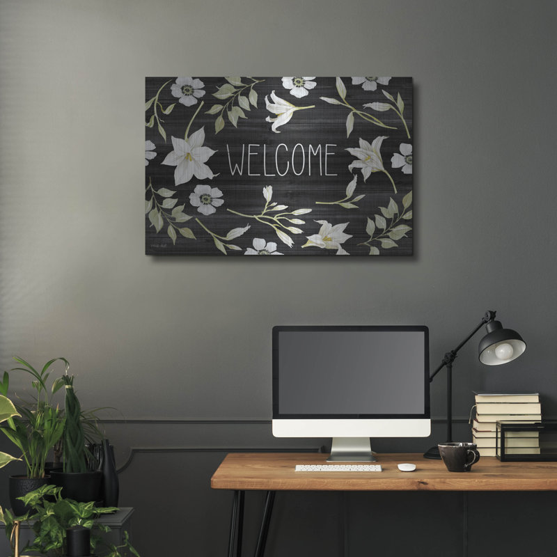 Art mural en métal luxueux «Welcome Lilies» par Cindy Jacobs, 36 po x 24 po