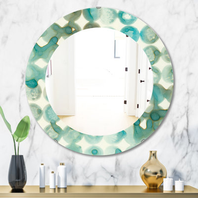Watercolor Geometrical I Mid-Century Traditional Wall Mirror