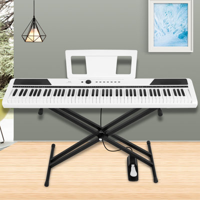 Digital Piano 88 Key Semi Weighted For Beginners, 88 Key Full Size Electric Piano Keyboard With Stand