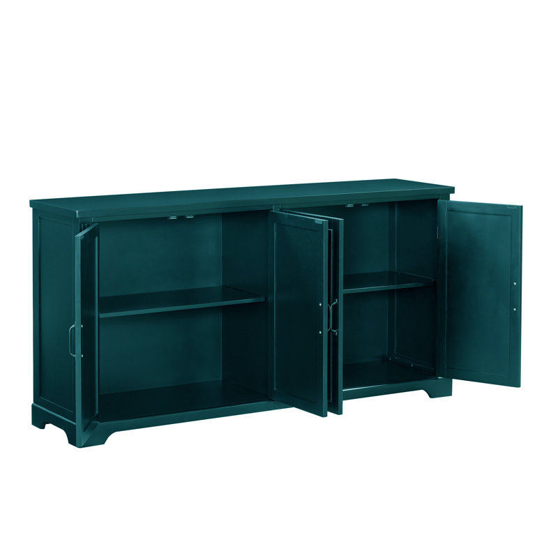 U-STYLE American Country Style Wooden Sideboard - Pine Doors, Metal Handles - Ideal For Entryway, Living Room, And Dining Room -
