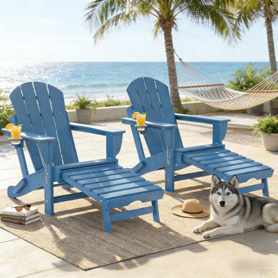Chaise de foyer d'extérieur pliante, ensemble de 2 chaises Adirondack, chaise d'extérieur pour foyer d'extérieur