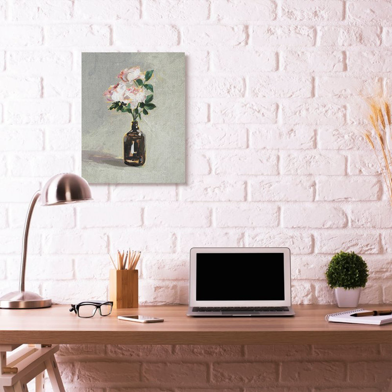 «Flower Jar Paint», impression sur toile, Toile tendue, H 30 po x l 24 po