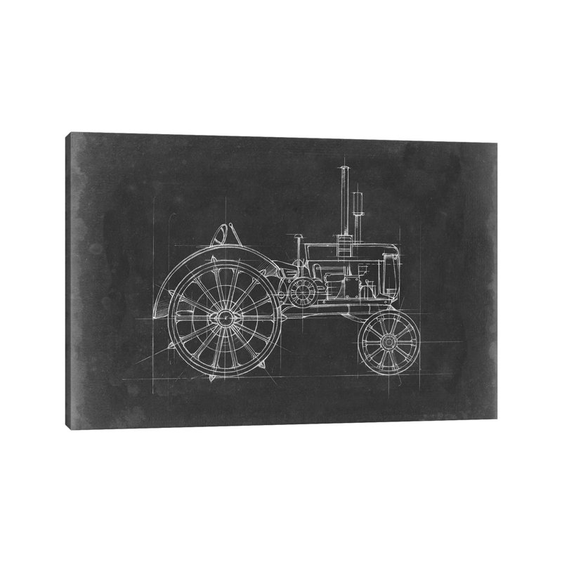 Tractor Blueprint II by Ethan Harper - Wrapped Canvas Gallery-Wrapped Canvas Giclée, 66.04 cm H x 45.72 cm W