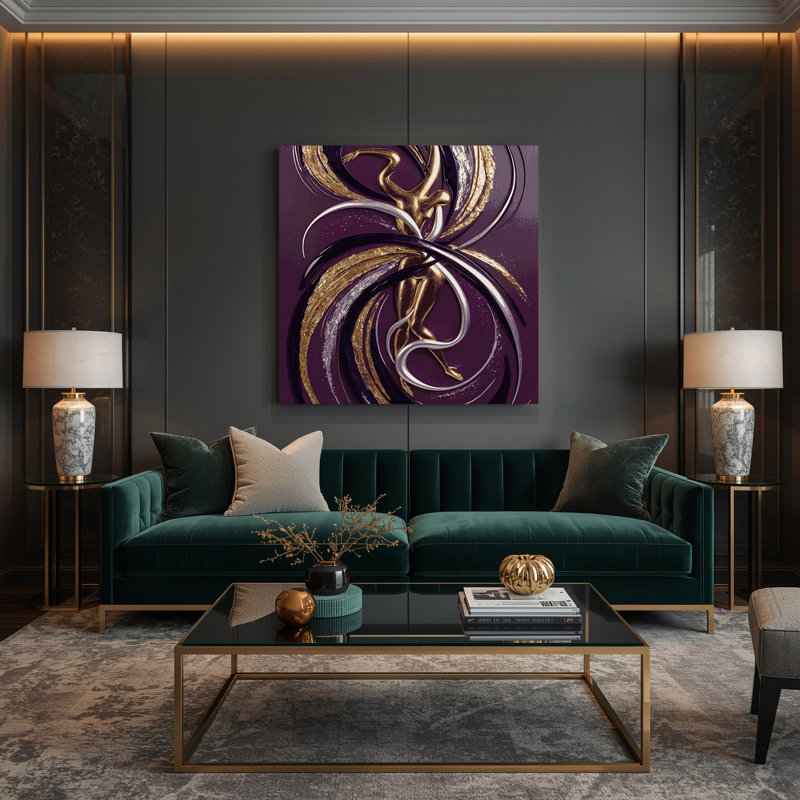 Abstrait art figuratif sur toile mauve 80, H 12 po x l 12 po