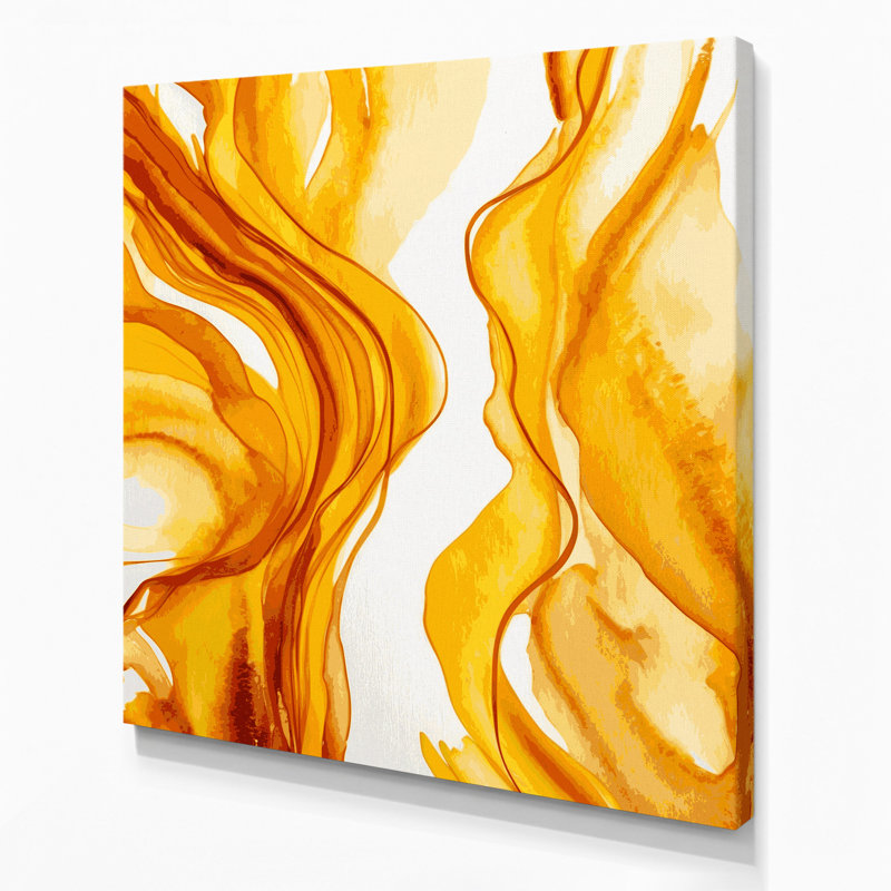Aquarelle abstraite 45, art mural sur toile brune