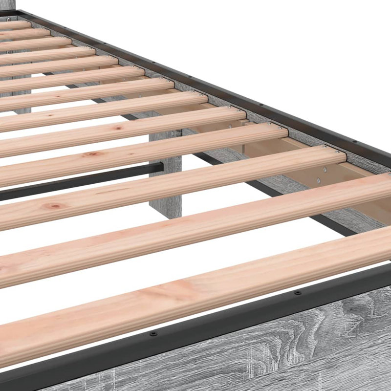 Diodorus Bed Frame, 140 x 190cm, Grey Sonoma