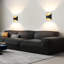 1-Light Black Ceramic Flush Mounted Sconce