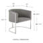 Chaise longue Keynsham en tissu gris avec base en acier inoxydable brossé