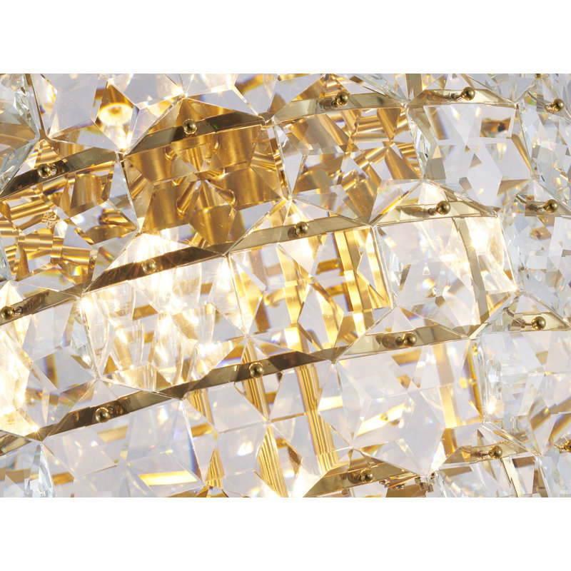Lustre en cristal 28 lumières Modern, Laiton