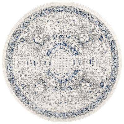 Kristine Power Loom Performance Oriental Blue Rug