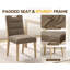Artistic Upholstered Dining Chairs, High Back Side Chair with Built-in Carry Handle, Solid Wood Legs, Thick Padded Seat with High Density Sponge, Armless Accent Chairs for Dining Room, Vanity, Living Room-789752039-792655468