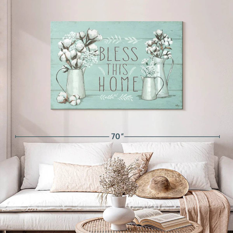 Blessed Mint Wall Sign, 30" H x 45" W