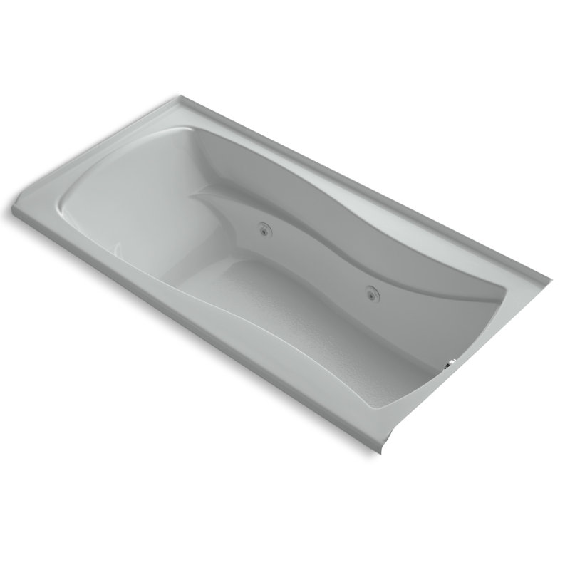 Mariposa 72" x 36" Drop in Whirlpool Bathtub, Ice Gray, Right