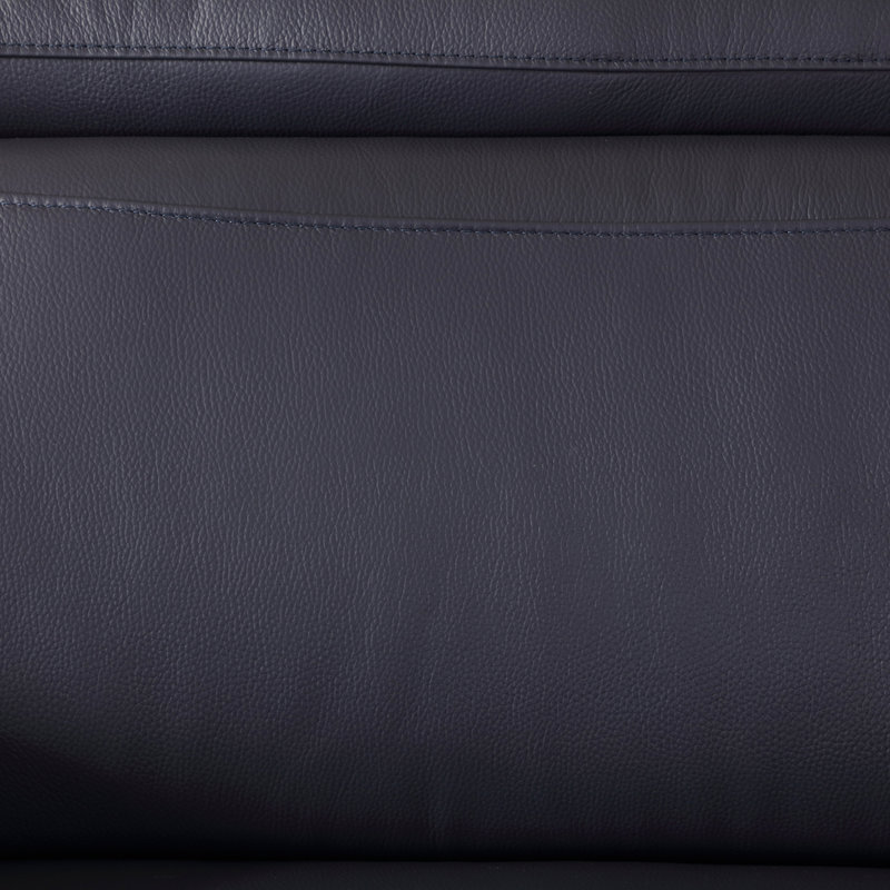 Fauteuil de coin en cuir Necip, Cuir bleu marine Necip