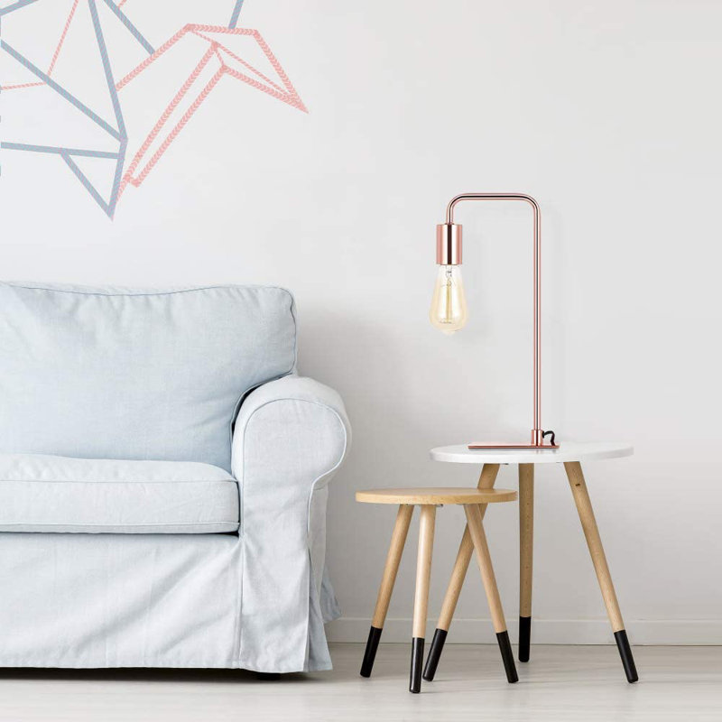 Lampe de table arquée 15,9 po Madhava, Or rose