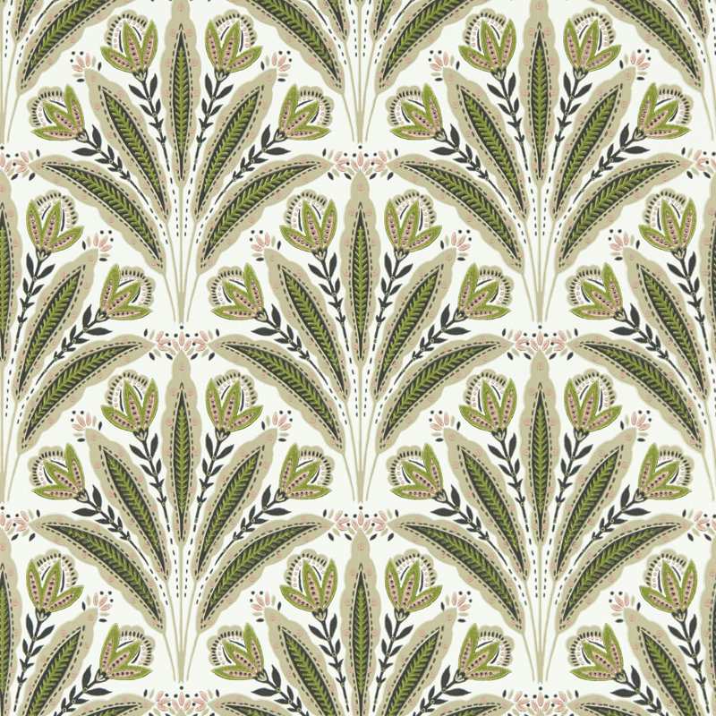 Secret Garden Attingham 10.05m x 52cm Matte Wallpaper Roll, Sage/Blush